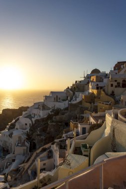 Oia, Santorini, Yunanistan, Avrupa 'da Günbatımı