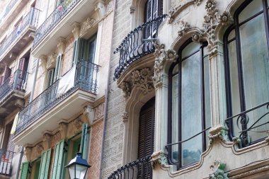 Barselona, Katalonya, İspanya ve Avrupa 'daki Modernist apartman binaları cephesi
