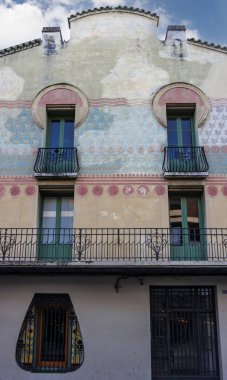 Granollers, Katalonya, İspanya ve Avrupa 'nın merkezindeki Modernist bir binanın dışı.