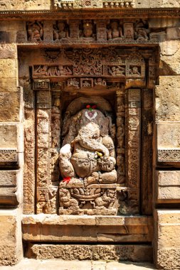 Ganesha heykeli - Bhubaneswar 'daki Parsurameswara tapınağı, Odisha, Hindistan, Asya