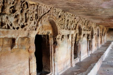 Bhubaneswar 'daki Udaigiri Mağaraları, Odisha, Hindistan, Asya