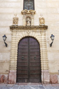 Antequera, Endülüs 'teki Iglesia de San Agustin Kilisesi cephesi. İspanya, Avrupa