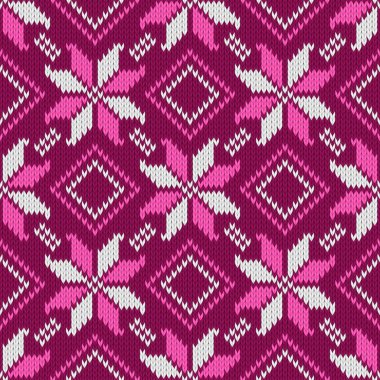 Noel örülmüş dikişsiz fayanssız desen. Duvar kağıdı, arkaplan, ambalaj kağıdı için gerçekçi örülmüş kumaş dokusu.