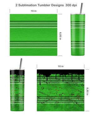 Set of 2 Oil Drum patterns. Clean and Dirty style. Seamless sublimation template for 20 oz skinny tumbler. Sublimation illustration. Seamless from edge to edge. Full tumbler wrap. clipart