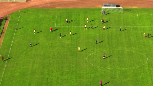 Stadyumda Futbol Şampiyonluğu Maçı Takımlar Birinci Lig Futbol Turnuvasında Oynuyor — Stok video