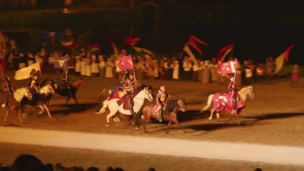 Francie Saint Fargeau Srpna 2022 Koně Jezdci Cválají Vysokou Rychlostí — Stock video