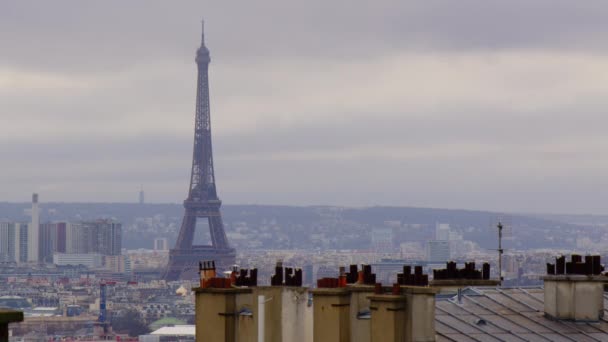 Blick Auf Die Stadt Vom Höchsten Punkt Paris Dächer Von — Stockvideo