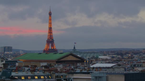 Міст Олександра Парижі Задньому Плані Башти Grand Palais Eiffel Париж — стокове відео