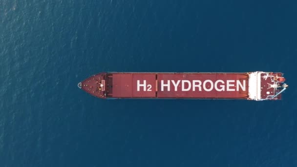 Liquid Hydrogen Renewable Energy Vessel Lh2 Hydrogen Gas Clean Sea — стоковое видео