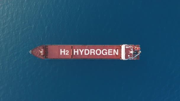 Liquid Hydrogen Renewable Energy Vessel Lh2 Hydrogen Gas Clean Sea — стоковое видео