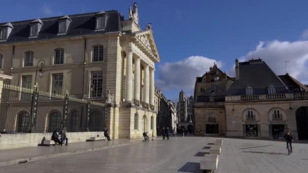 Dijon Francja Lutego 2023 Spacer Historycznym Centrum Dijon Stolicy Burgundii — Wideo stockowe