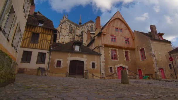 Video Captures View Stunning Street Located Center Auxerre Showcasing Citys — Stock Video