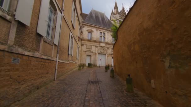 Classic Medieval French Facades Houses Hotels Center Old City Far — Wideo stockowe
