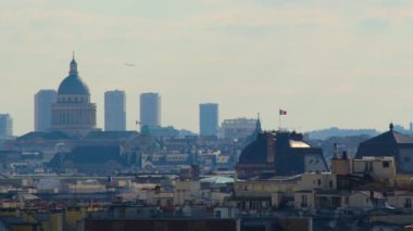 Roofs of houses in Paris view from Montmartre hill. Center of paris from the highest point of the city. Cityscape from above. High quality 4k footage