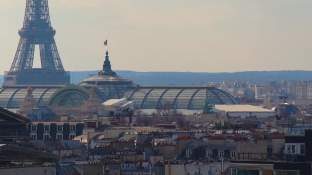 Широкий Обзор Архитектуры Улиц Парижа Высококачественные Кадры — стоковое видео