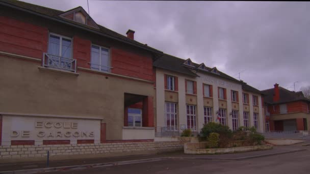 Photos Une Façade École Cadre Plans Larges Mouvement Nuages Sur — Video