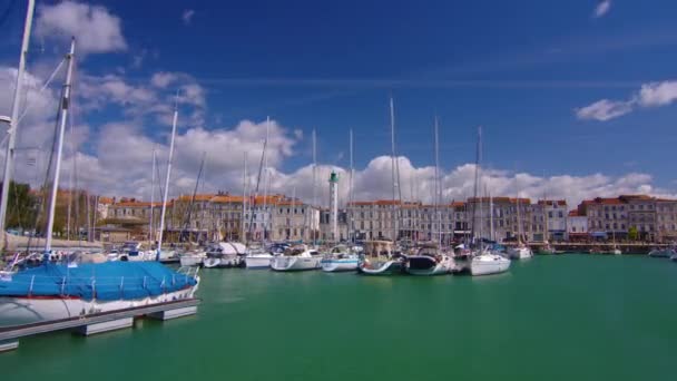 Časová Prodleva Přístavu Rochelle France Slavné Francouzské Město Oceánu Slunečný — Stock video