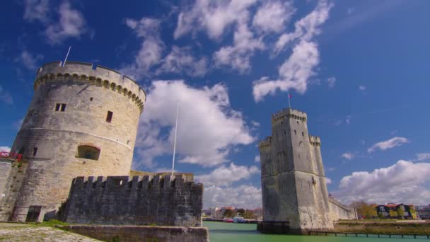 Time Lapse Del Puerto Rochelle Francia Famosa Ciudad Francesa Océano — Vídeo de stock
