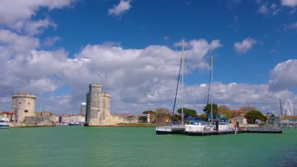 Time Lapse Del Puerto Rochelle Francia Famosa Ciudad Francesa Océano — Vídeos de Stock