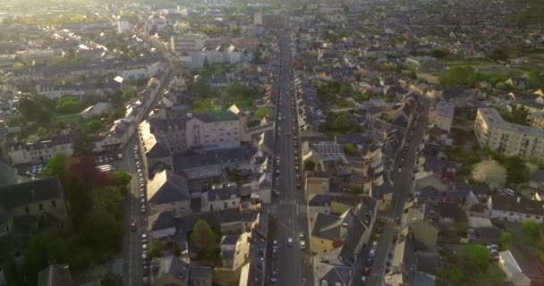 Mans Şehri Fransa Sarthe Nehri Üzerinde Bir Şehirdir Yazın Çekilmiş — Stok video