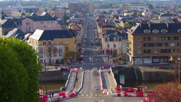 Časová Prodleva Mans Město Francii Řece Sarthe Natočeno Létě Mans — Stock video