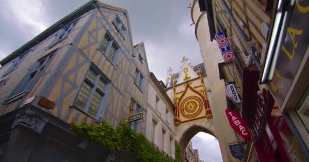 Die Feststellung Des Schusszeitraums Schöne Straße Mit Alten Traditionellen Französischen — Stockvideo