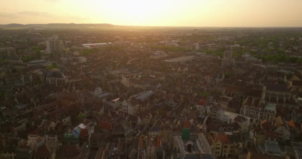 Drone Vista Antigua Hermosa Ciudad Medieval Francesa Troyes Con Hermosa — Vídeos de Stock