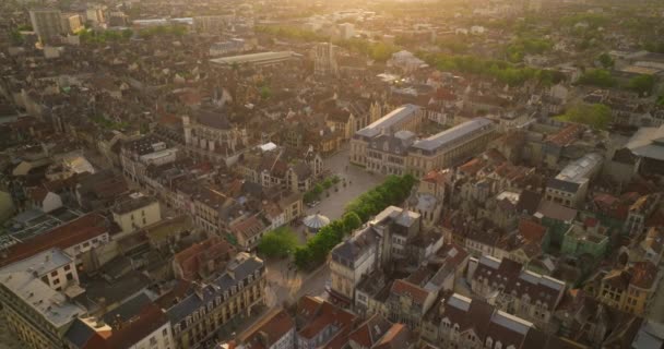 Drone Vista Antigua Hermosa Ciudad Medieval Francesa Troyes Con Hermosa — Vídeos de Stock