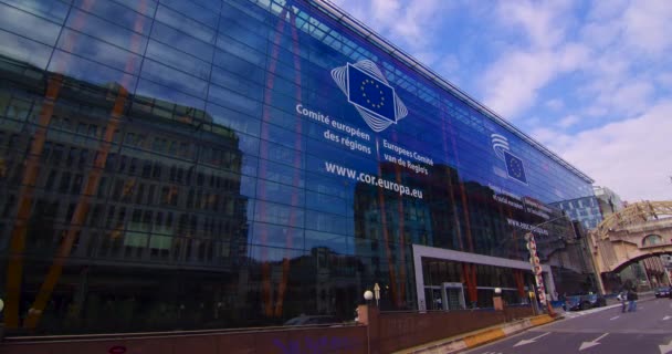 Bruselas Bélgica Mayo 2023 Constitución Del Parlamento Europeo Bruselas Edificios — Vídeo de stock