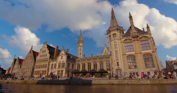 Široký Záběr Město Gent Slavný Města Krajina Historické Památky Zřízení — Stock video
