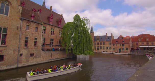 Bruges Belgie Května 2023 Budovy Centru Města Lidi Chodící Městě — Stock video