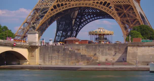 Hyperlapsus Temporel Tour Eiffel Bord Eau Sur Seine Paris — Video