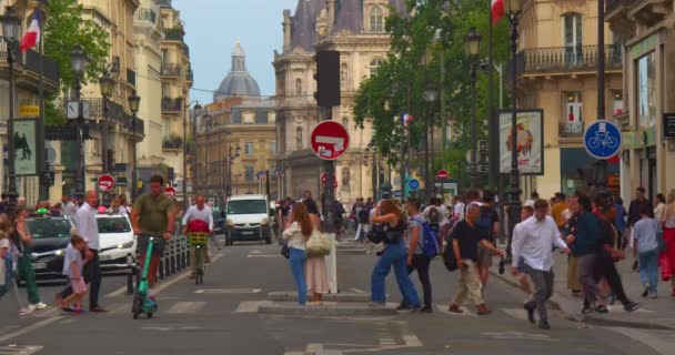 France Paris Juin 2023 Rue Rivoli Est Une Des Longues — Video