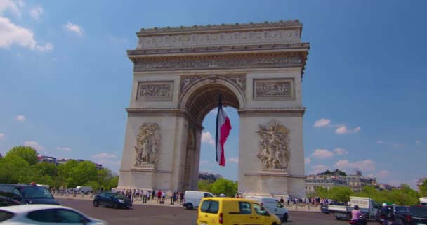 Párizs Franciaország 2023 Június Arc Triomphe Charles Gaulle Tér Közepén — Stock videók