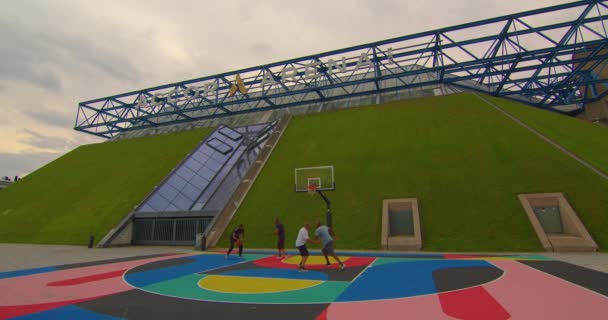 Paris Fransa Haziran 2023 Farklı Milletlerden Oyuncular Basketbol Oynuyor Bercy — Stok video