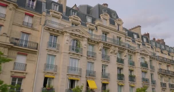 Buildings Facades Residential Area Beautiful Architecture Style Paris — Stock Video