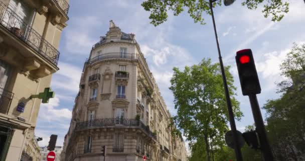 Typisch Uitzicht Architectuur Van Huizen Stad Parijs — Stockvideo
