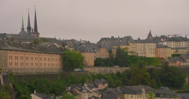 Cidade Luxemburgo Vista Panorâmica Centro Cidade — Vídeo de Stock
