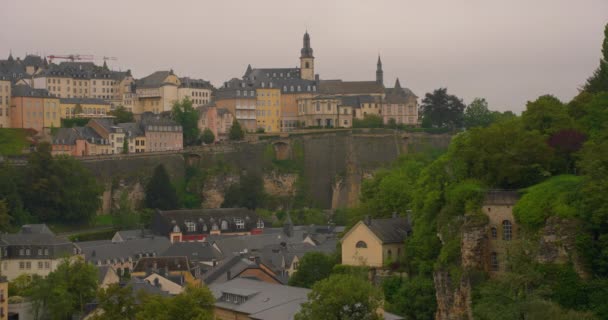 Luxemburgs Panoramautsikt Stadens Centrum — Stockvideo