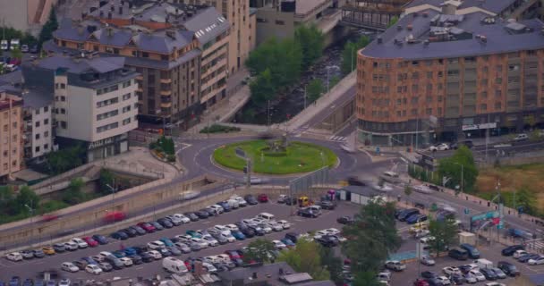Uitzicht Stad Van Hoofdstad Van Andorra Andorra Vella Timelapse — Stockvideo