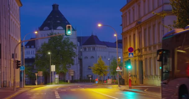 Luxemburg Luxemburg Stadt Den Abendstunden — Stockvideo