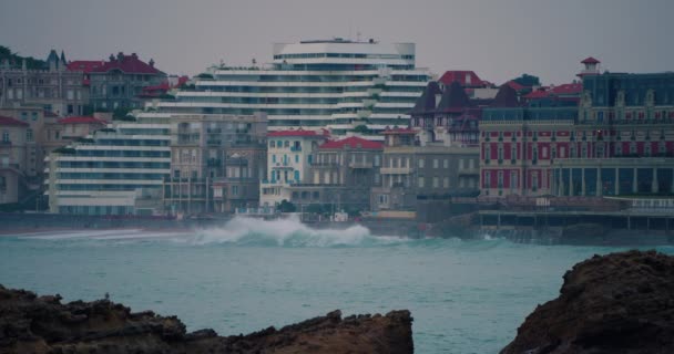 Biarritz Francie Exteriérová Fasáda Hotelu Sofitel Biarritz Miramar Thalassa Sea — Stock video