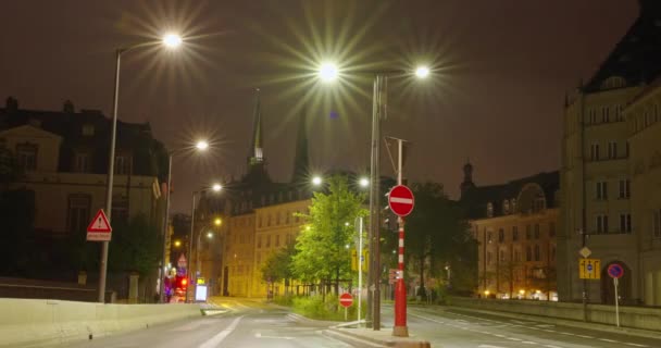 Luxemburgo Cidade Luxemburguesa Durante Horas Noite Prazo Validade — Vídeo de Stock