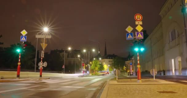 Luxemburgo Cidade Luxemburguesa Durante Horas Noite Prazo Validade — Vídeo de Stock