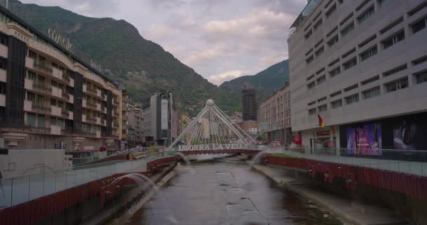 Andorra Andorra Vella Andorra Andorra Vella Valira Nehri Olan Bir — Stok video
