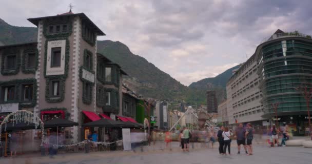 Andorra Andorra Vella Andorra Andorra Vella Valira Nehri Olan Bir — Stok video