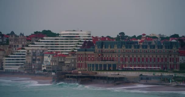 Biarritz Francia Fachada Exterior Del Hotel Sofitel Biarritz Miramar Thalassa — Vídeos de Stock