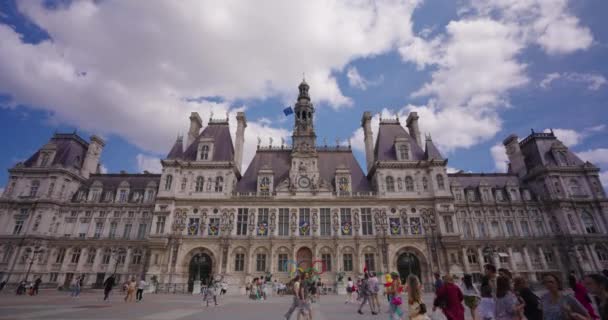 Париж Франция Сентября 2023 Года Городская Ратуша Париже Известна Отель — стоковое видео