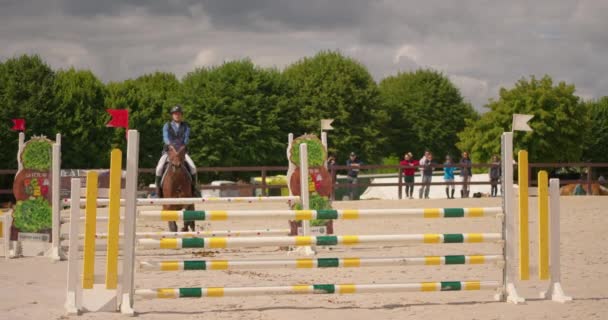 France Saint Sauveur Puisaye Julio 2023 Jumping Horse Equestrian Saltar — Vídeos de Stock