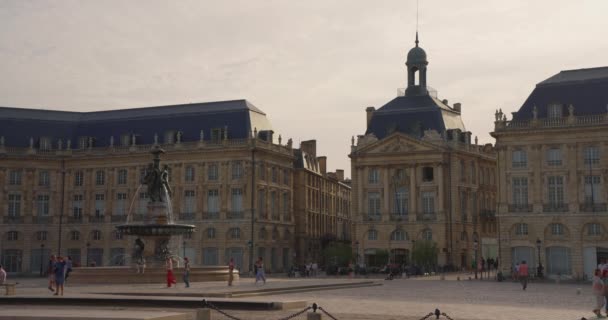 Bordeaux Francie Srpna 2023 Místo Bourse Při Západu Slunce Bordeaux — Stock video